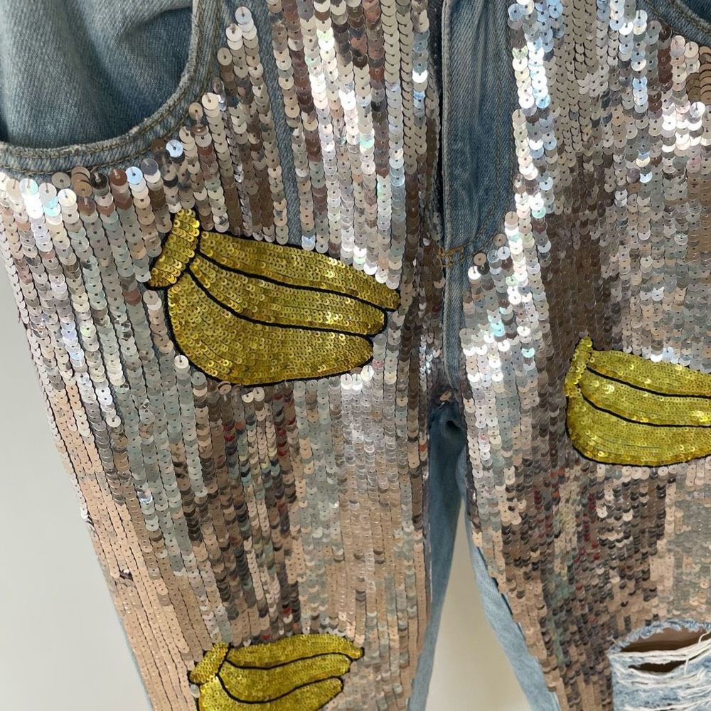 Au Jour Le Jour Sequins Banana Jeans - Picture 2 of 6